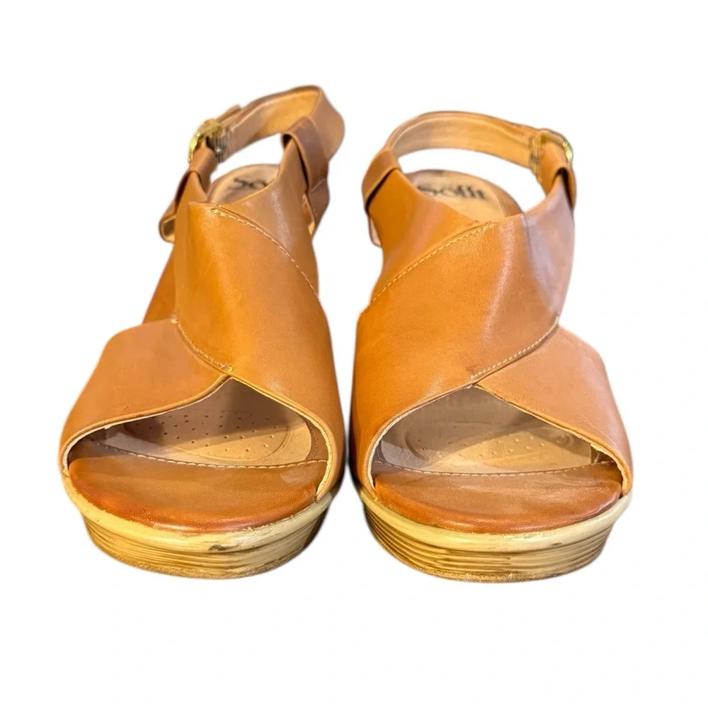 Sofft Tan Heeled Slingback Clogs Women’s Size 9 M